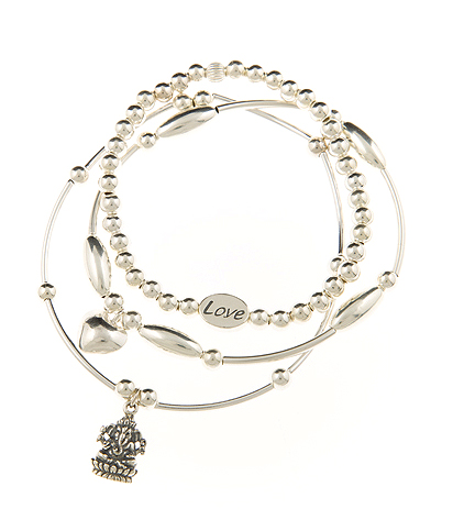 Love and Opportunity Sterling Silver Skinny Bracelet Set
