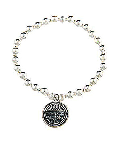 Sterling Silver Sanskrit Inscribed Good Health Bracelet