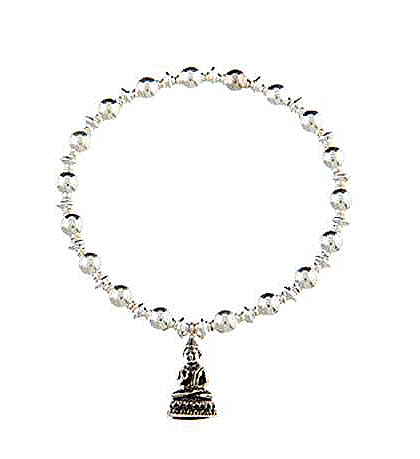 Contemplation Sterling Silver Sitting Buddha Bracelet