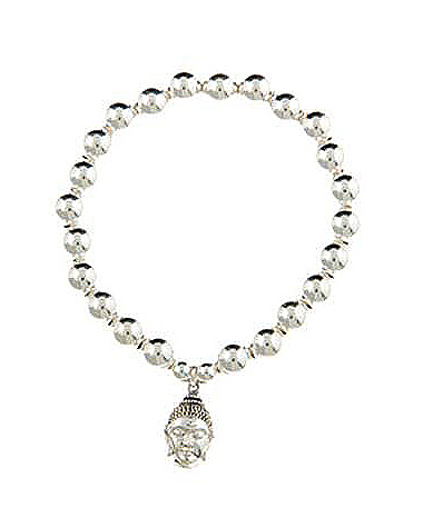 Serenity II Sterling Silver Small Buddha Head Bracelet