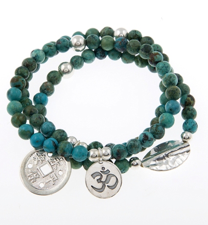 Guide and Protect Turquoise Gypsy Mix Sterling Silver set of 3 Bracelets